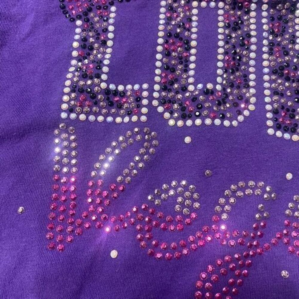 Girls love Vegas sparkly purple short sleeve tee shirt size small 5/6 - Picture 6 of 6